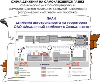 Схема движения (тип c, 1х1 метр, пленка) - Охрана труда на строительных площадках - Схемы движения - Магазин охраны труда ohranatruda-shop.ru